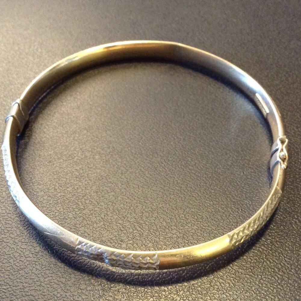 VTG 925/Gold filled Bangle Bracelet U2010KAU hinged, Affordable Luxury, Stylish - Picture 3 of 6